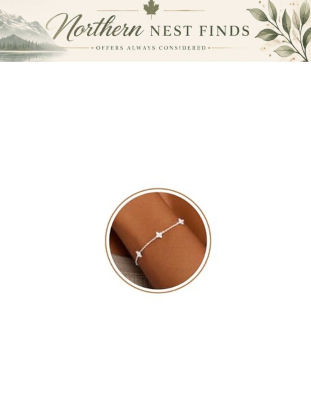 Dainty Clover Charm Bracelet 14K Gold Plated Cubic Zirconia Waterproof